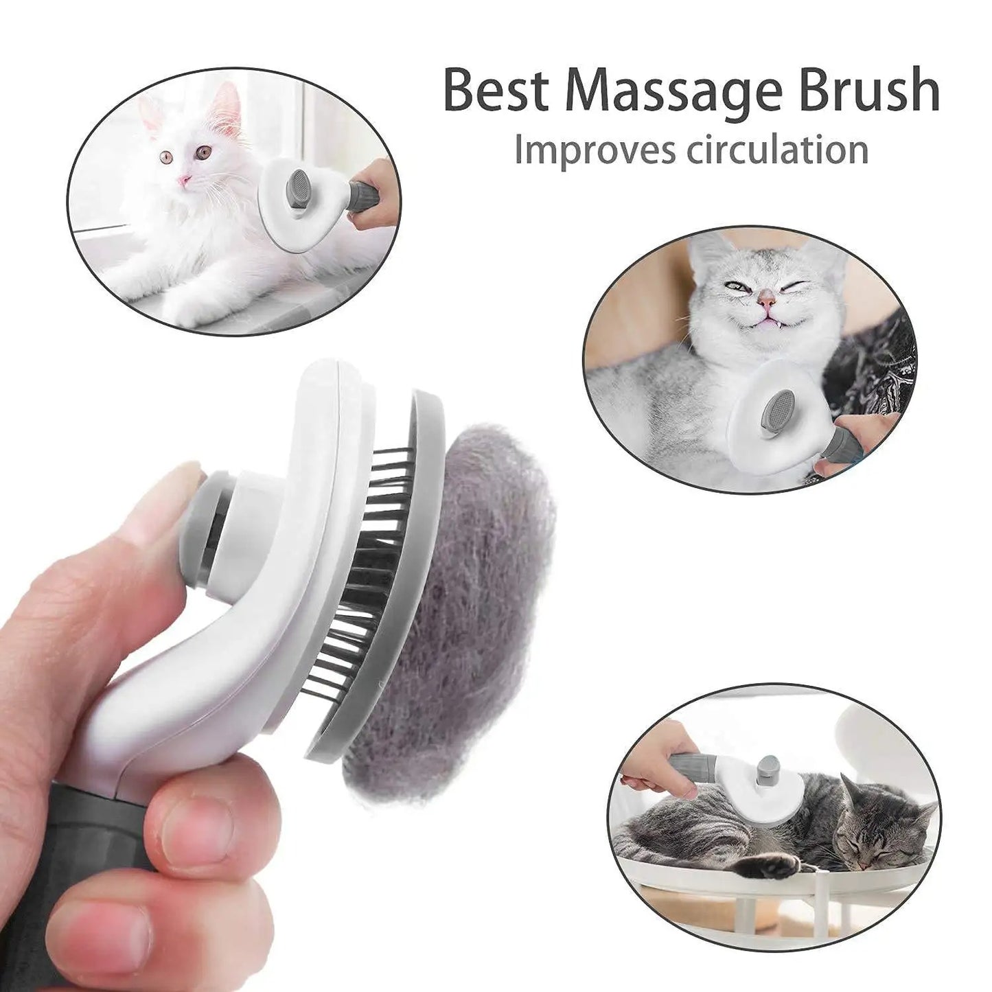 Self-Cleaning Slicker Brush – Gently Removes Shedding, Mats & Tangles for Cats & Dogs