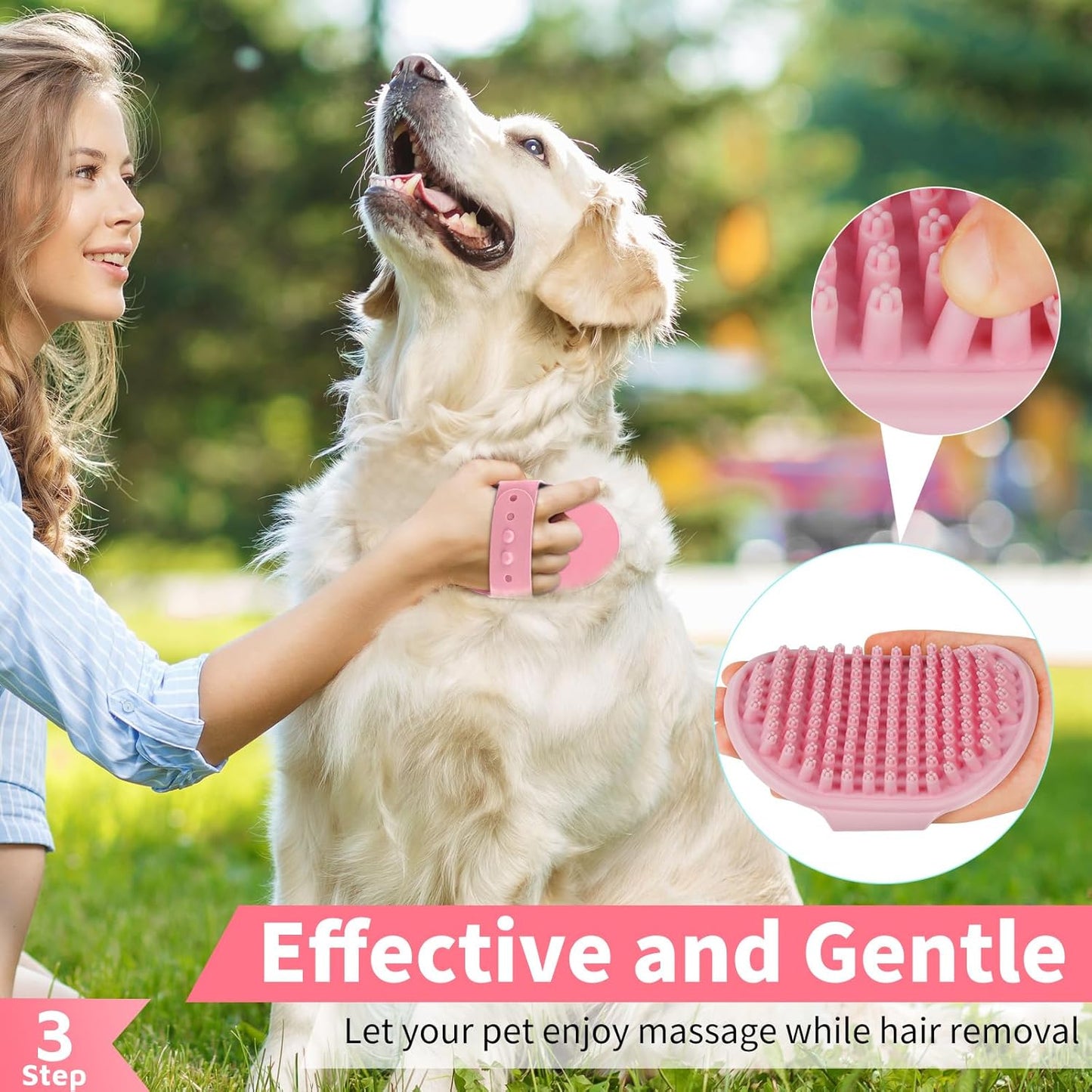 2-Pack Silicone Grooming Brushes – For Bathing, Massaging & Shedding Control