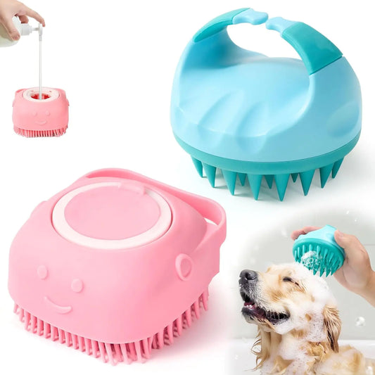 2-Pack Silicone Grooming Brushes – For Bathing, Massaging & Shedding Control