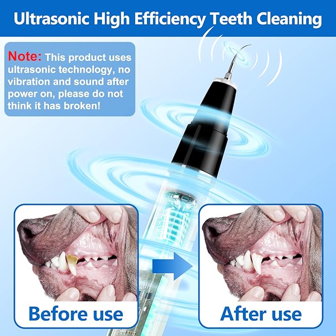 Ultrasonic Dog & Cat Tooth Cleaning Kit – 5‑Mode Tartar & Plaque Remover Kit for Healthier, Whiter Teeth