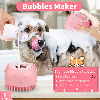 2-Pack Silicone Grooming Brushes – For Bathing, Massaging & Shedding Control