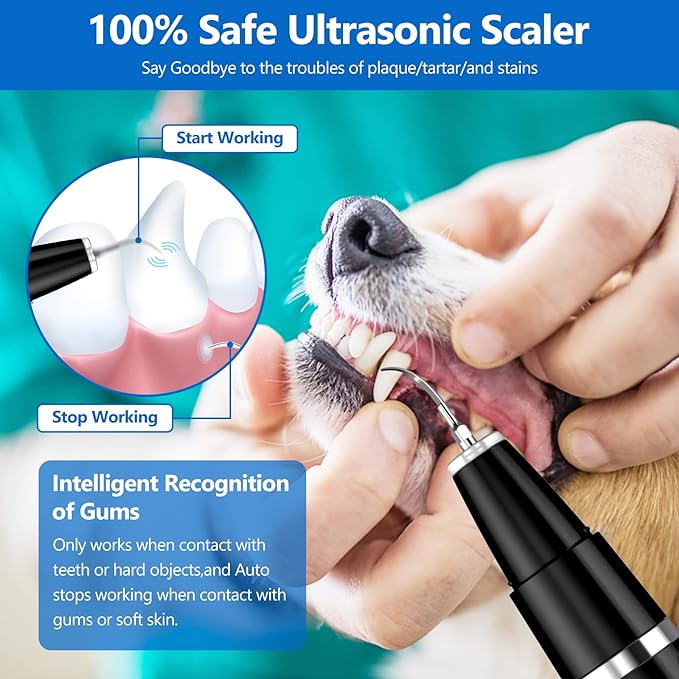 Ultrasonic Dog & Cat Tooth Cleaning Kit – 5‑Mode Tartar & Plaque Remover Kit for Healthier, Whiter Teeth