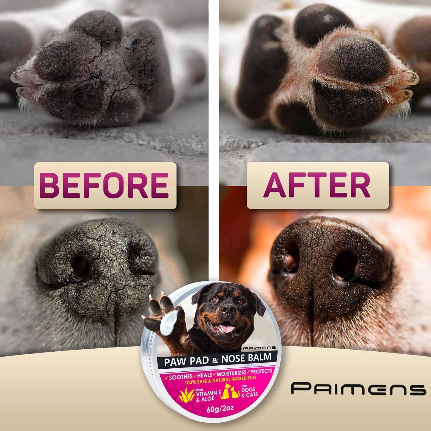 Natural Paw Balm 2oz – Protects Against Heat, Cracks & Rough Surfaces