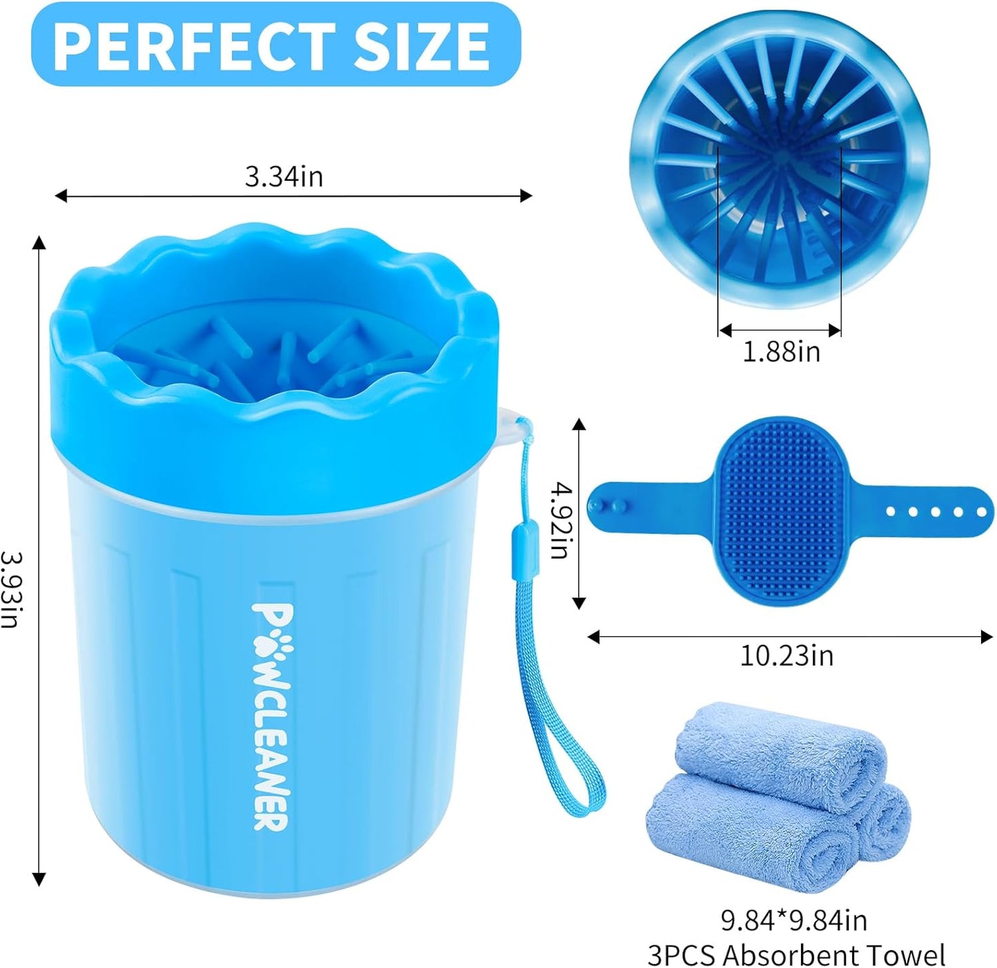 Dog & Cat Paw Cleaner Cup + 3 FREE Quick-Dry Towels